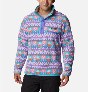 Columbia Helvetia Half Snap Fleece Men's Pullover Purple | HANPZY-023