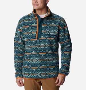 Columbia Helvetia Half Snap Fleece Men's Pullover Navy | WAFUKN-478