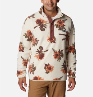 Columbia Helvetia Half Snap Fleece Men's Pullover Beige | HEGOUQ-150