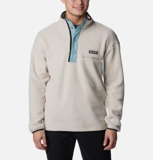 Columbia Helvetia Half Snap Fleece Men's Pullover White | LKEIXT-180