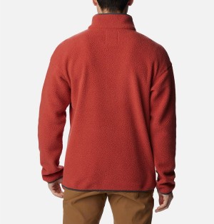 Columbia Helvetia Half Snap Fleece Men's Pullover Red | NXOSZH-307