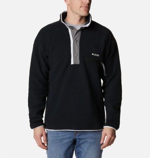 Columbia Helvetia Half Snap Fleece Men's Pullover Black | YZSLBO-631