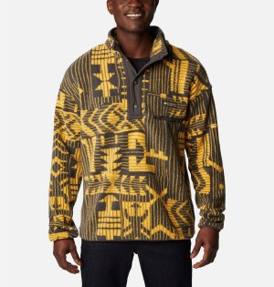 Columbia Helvetia Half Snap Fleece Men's Pullover Yellow | QISXUZ-405