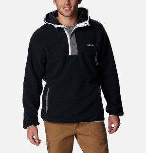 Columbia Helvetia Sherpa Fleece Men's Hoodie Black | QLZOHY-314