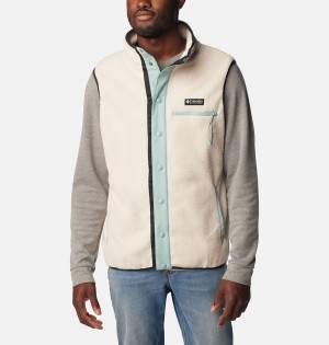 Columbia Helvetia Sherpa Fleece Men's Vest Beige | JIHUQG-389