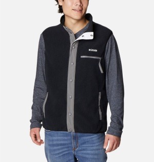 Columbia Helvetia Sherpa Fleece Men's Vest Black | QJOTKE-936
