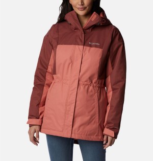 Columbia Hikebound Long Insulated Women's Puffer Jacket Coral | CWOYBA-607