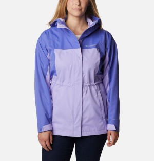 Columbia Hikebound Long Women's Rain Jacket Purple | AQCPHV-497