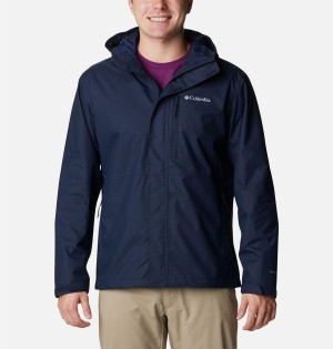 Columbia Hikebound Men's Rain Jacket Navy | MYTPUL-821