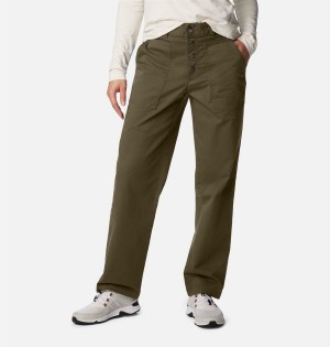 Columbia Holly Hideaway Cotton Women's Pants Green | NSDLCY-985