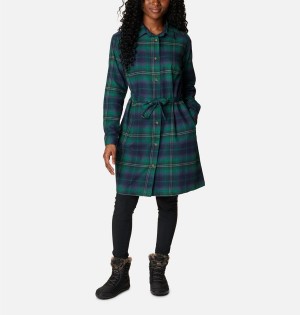 Columbia Holly Hideaway Flannel Women's Dress Green | BNXWUS-745