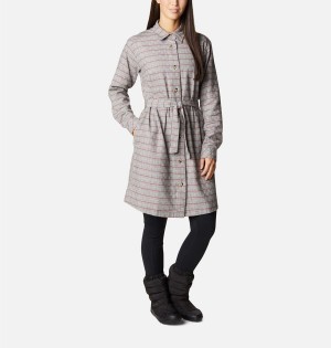 Columbia Holly Hideaway Flannel Women's Dress Grey | IOCZGP-740