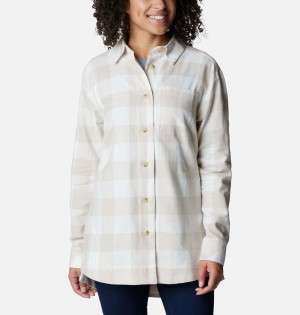 Columbia Holly Hideaway Flannel Women's Shirt White | IWMDFA-409