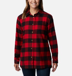 Columbia Holly Hideaway Flannel Women's Shirt Red | APJQCL-763