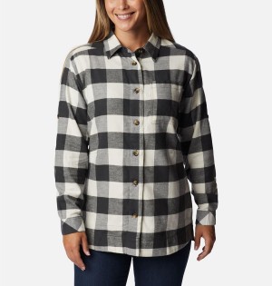 Columbia Holly Hideaway Flannel Women's Shirt Black | GOCZYW-075