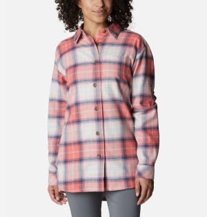 Columbia Holly Hideaway Flannel Women's Shirt Coral | XHZAEQ-791