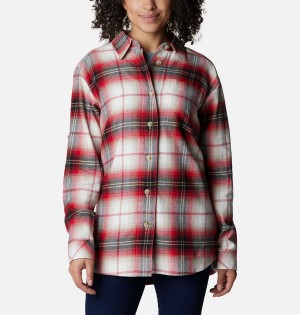 Columbia Holly Hideaway Flannel Women's Shirt Red | GLNEFJ-382