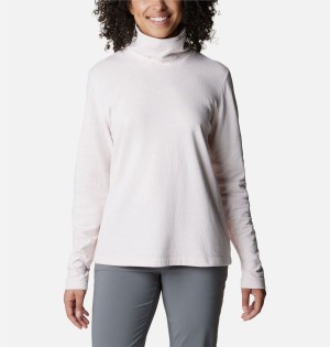 Columbia Holly Hideaway Funnel Neck Long Sleeve Women's Pullover White | TGQISO-513