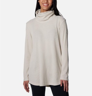 Columbia Holly Hideaway Waffle Cowl Neck Women's Pullover Beige | BWISAM-729