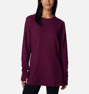 Columbia Holly Hideaway Waffle Tunic Women's Pullover Coral | KQMXAY-874