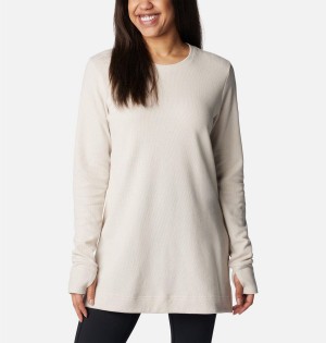 Columbia Holly Hideaway Waffle Tunic Women's Pullover White | FRZHDU-802