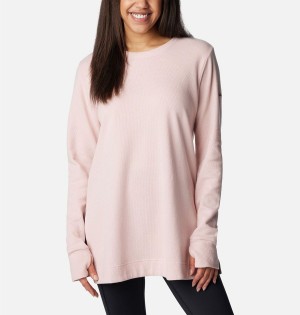Columbia Holly Hideaway Waffle Tunic Women's Pullover Pink | DYXMQH-249