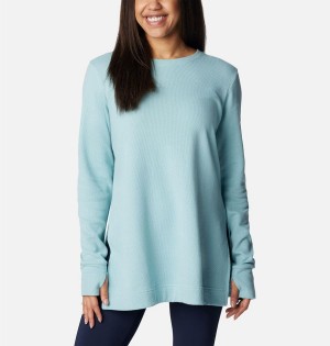 Columbia Holly Hideaway Waffle Tunic Women's Pullover Turquoise | FCPKOA-291