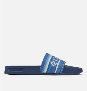 Columbia Hood River Slide Men's Sandals Blue | HVXFLJ-175