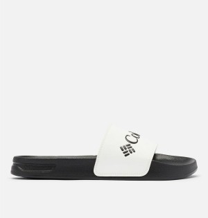 Columbia Hood River Slide Men's Sandals White | ZFOXTJ-158