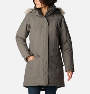 Columbia Icelandite TurboDown Women's Coats Grey | GVJZFI-159