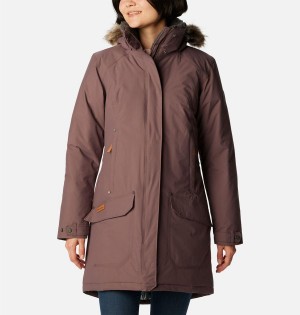 Columbia Icelandite TurboDown Women's Coats Brown | GZKJTP-954
