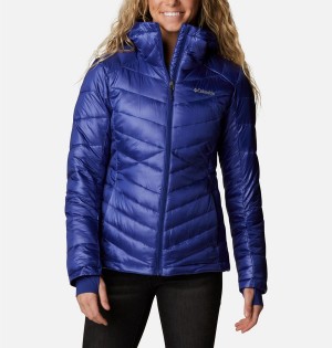 Columbia Joy Peak Insulated Hooded Women's Puffer Jacket Blue | WQGDLM-705