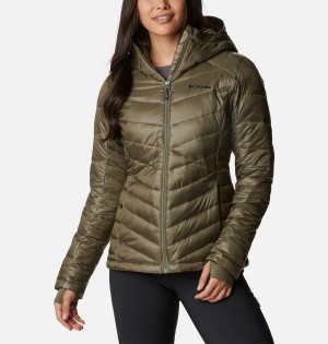 Columbia Joy Peak Insulated Hooded Women's Puffer Jacket Green | UPGWTY-148