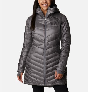 Columbia Joy Peak Mid Insulated Hooded Women's Puffer Jacket Grey | PDJBNH-134