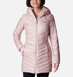 Columbia Joy Peak Mid Insulated Hooded Women's Puffer Jacket Pink | WRAXOC-132