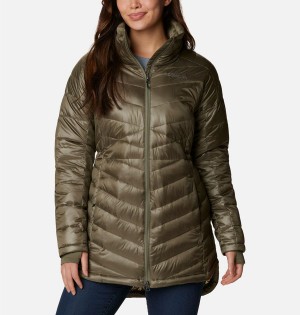 Columbia Joy Peak Mid Women's Puffer Jacket Green | IWSAZR-076