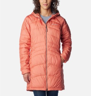 Columbia Karis Gale Long Women's Puffer Jacket Coral | WTCLDG-924