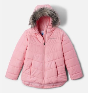 Columbia Katelyn Crest II Hooded Kids' Jacket Pink | YQNLWD-704