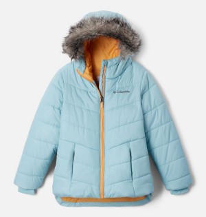 Columbia Katelyn Crest II Hooded Kids' Jacket Turquoise | JREOWF-654