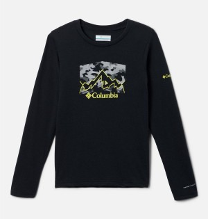 Columbia La Poudre Pass Long Sleeve Kids' T-Shirt Black | KXZSUQ-685