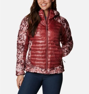 Columbia Labyrinth Loop Insulated Hooded Women's Puffer Jacket Red | UJQGHW-275