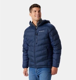 Columbia Labyrinth Loop Omni Heat Infinity Hooded Insulated Men's Puffer Jacket Navy | QRBTZD-639