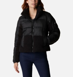 Columbia Leadbetter Point Sherpa Hybrid Women's Puffer Jacket Black | VTCUYB-314