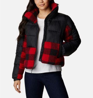 Columbia Leadbetter Point Sherpa Hybrid Women's Puffer Jacket Black | WDKSJL-407