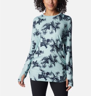 Columbia Leslie Falls Long Sleeve Women's T-Shirt Turquoise | QTGSJO-571