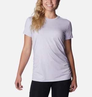Columbia Leslie Falls Short Sleeve Women's T-Shirt Purple | LWXSTY-751