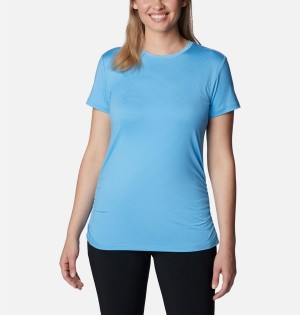 Columbia Leslie Falls Short Sleeve Women's T-Shirt Blue | WZQPCV-579