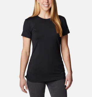 Columbia Leslie Falls Short Sleeve Women's T-Shirt Black | EKUNJS-572
