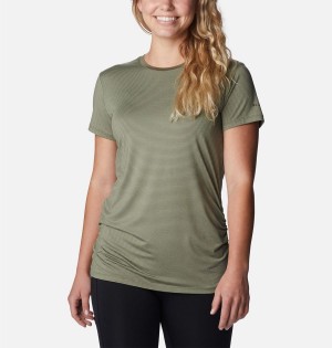 Columbia Leslie Falls Short Sleeve Women's T-Shirt Green | EDUHJY-134