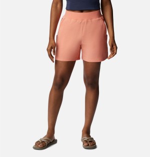 Columbia Leslie Falls Women's Shorts Coral | LDNFTU-187